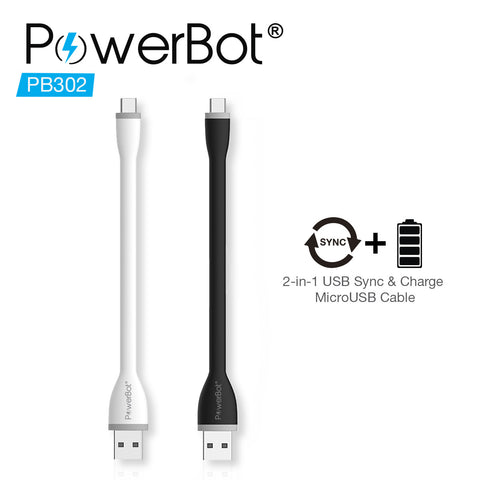 PowerBot® PB302 Micro USB Cable 5.90in / 15cm Data & Charging Cable