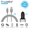 PowerBot® PB303 3-Pack Car Kit Bundle Two 4 Ft USB 3.1 Type-C to USB 3.0 Type A
